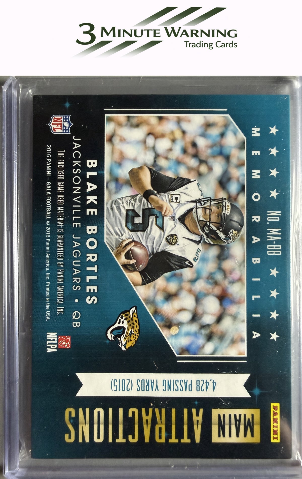 2016 Panini Gala #MA-BB Blake Bortles Main Attractions Memorabilia Crimson #/10