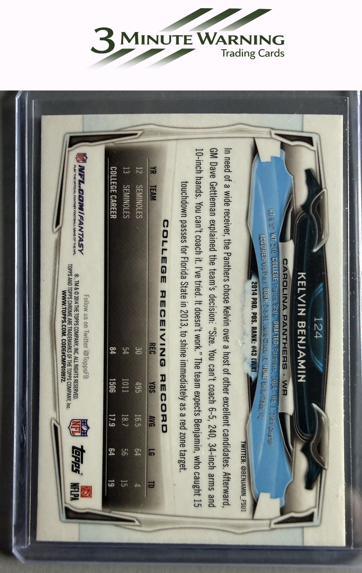 2014 Topps Chrome #124 Kelvin Benjamin