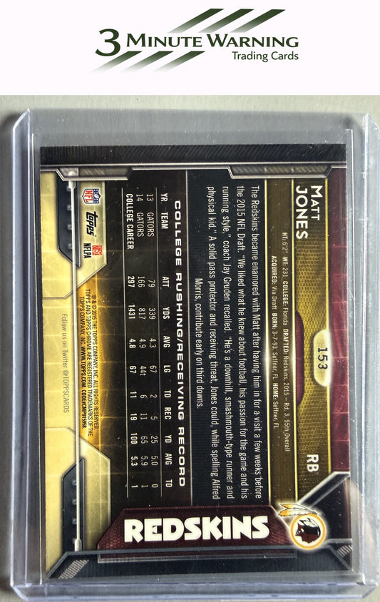 2015 Topps Chrome #153 Matt Jones Orange Refractor