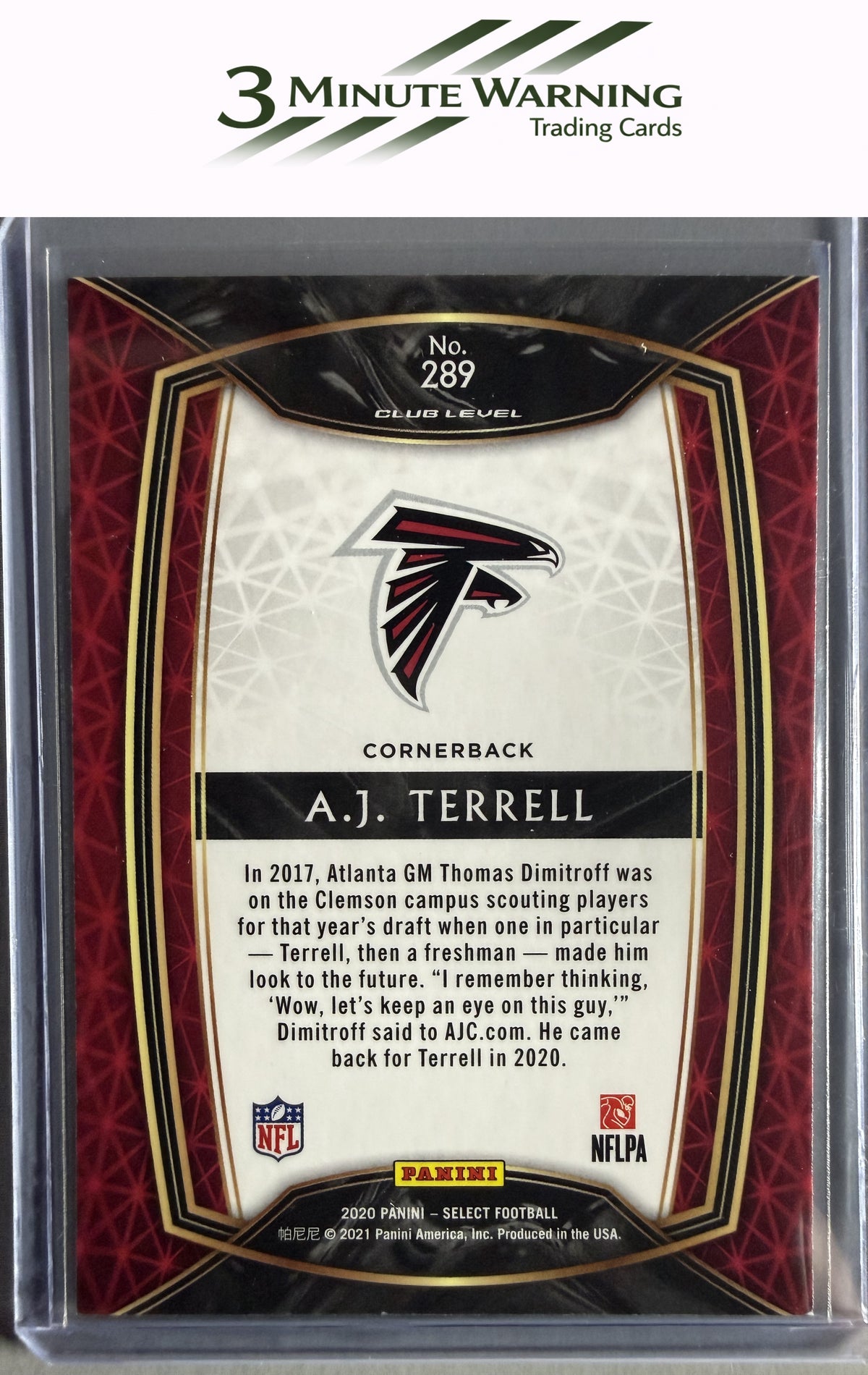 2020 Panini Select #289 A.J. Terrell