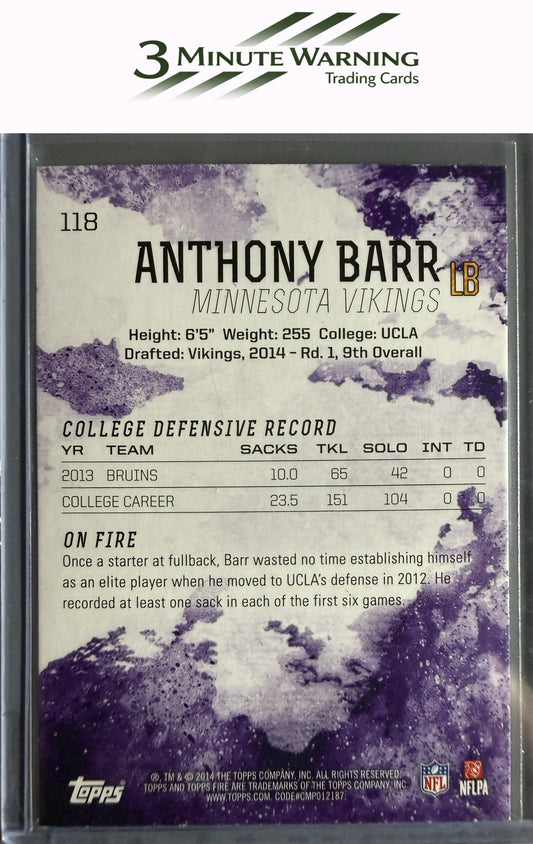 2014 Topps Fire #118 Anthony Barr