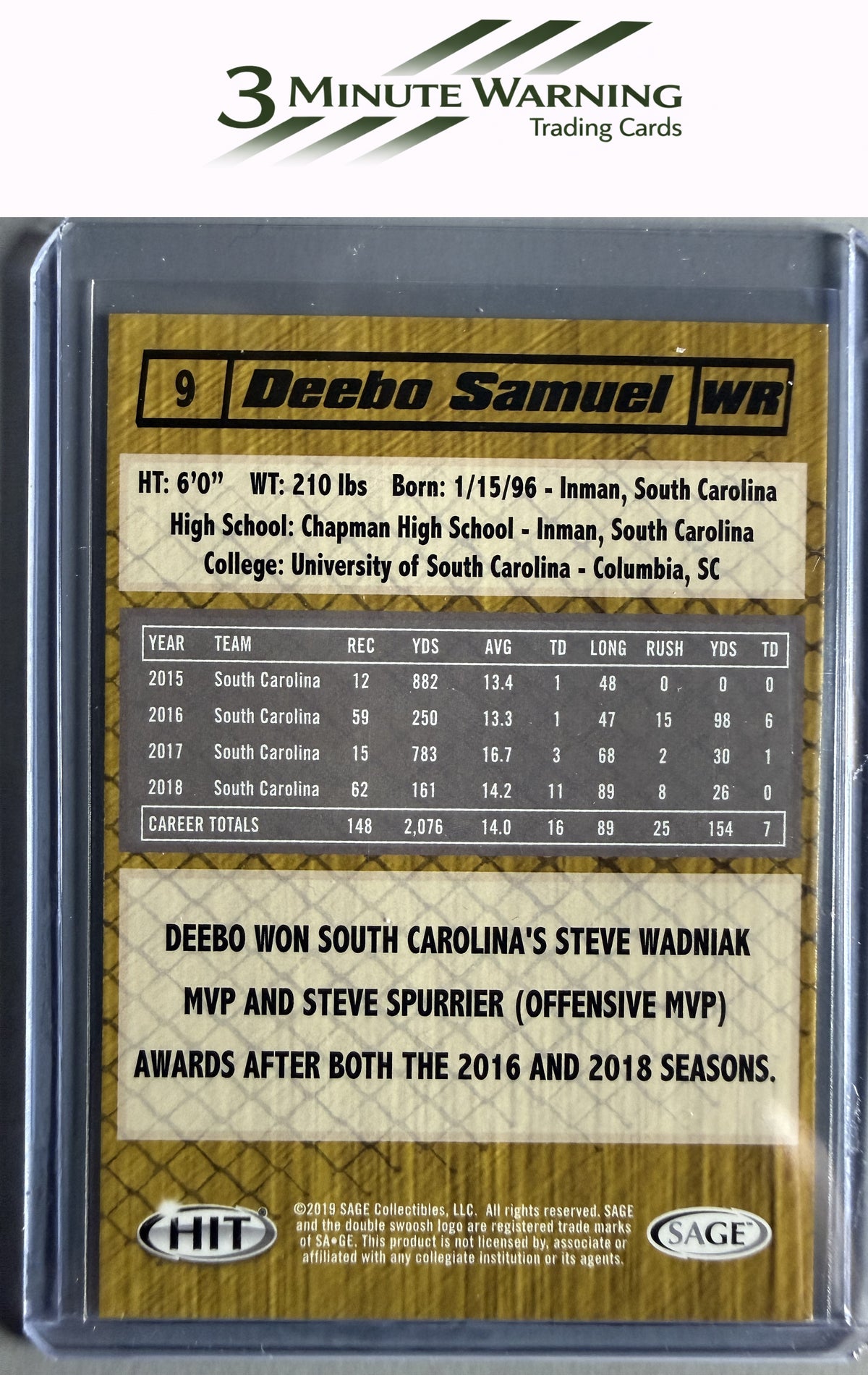 2019 SAGE HIT #9 Deebo Samuel