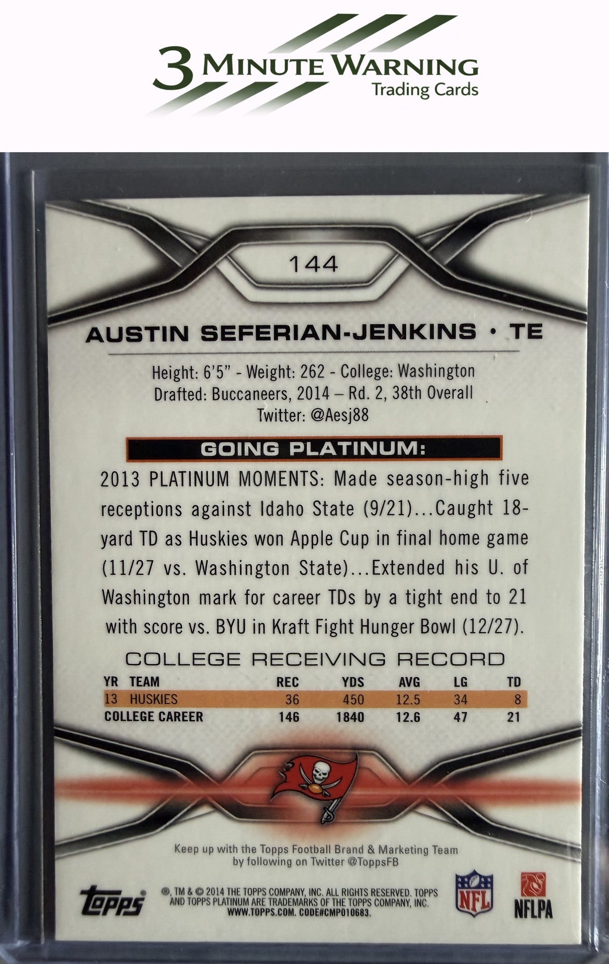 2014 Topps Platinum #144 Austin Seferian-Jenkins Xfractors