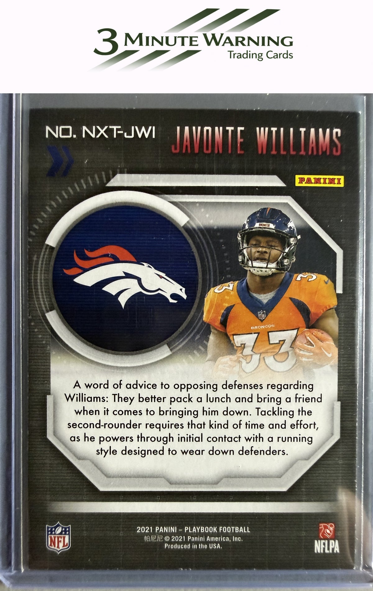 2021 Panini Playbook #NXT-JWI Javonte Williams Next Up