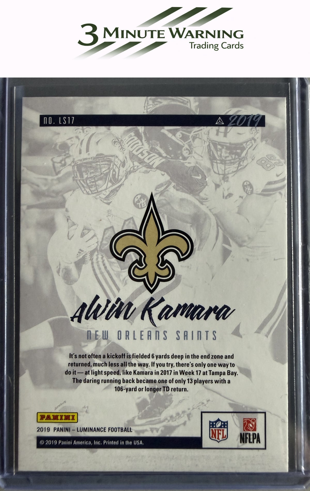 2019 Panini Luminance #LS17 Alvin Kamara Lightspeed