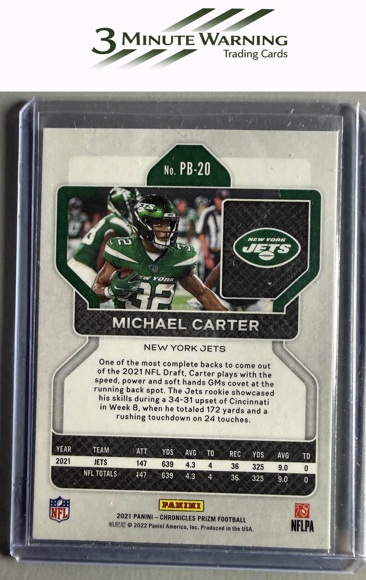 2021 Panini Chronicles #PB-20 Michael Carter Prizm Black