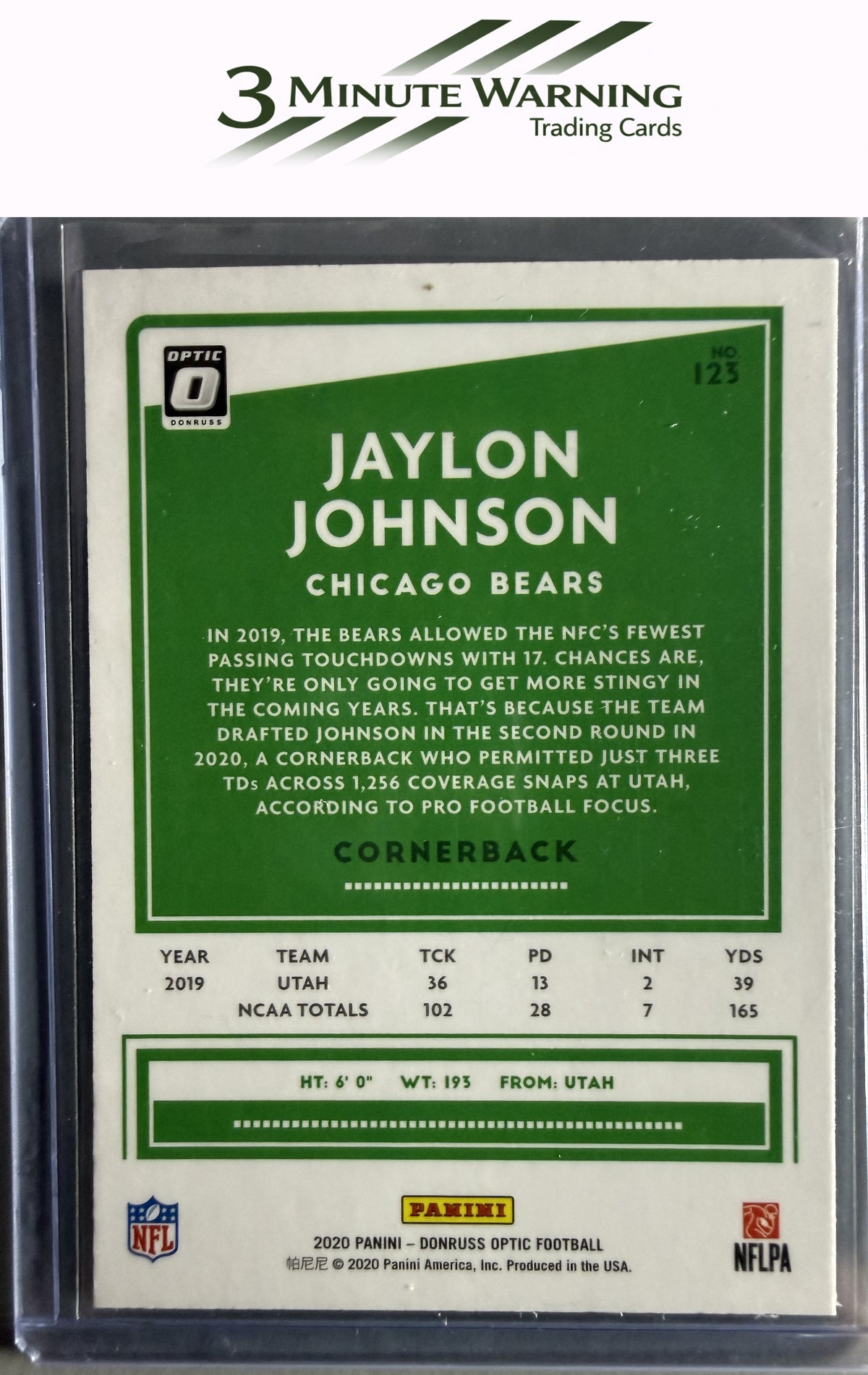 2020 Donruss Optic #123 Jaylon Johnson