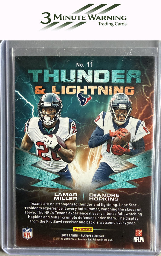 2019 Panini Playoff #11 DeAndre Hopkins / Lamar Miller Thunder & Lightning