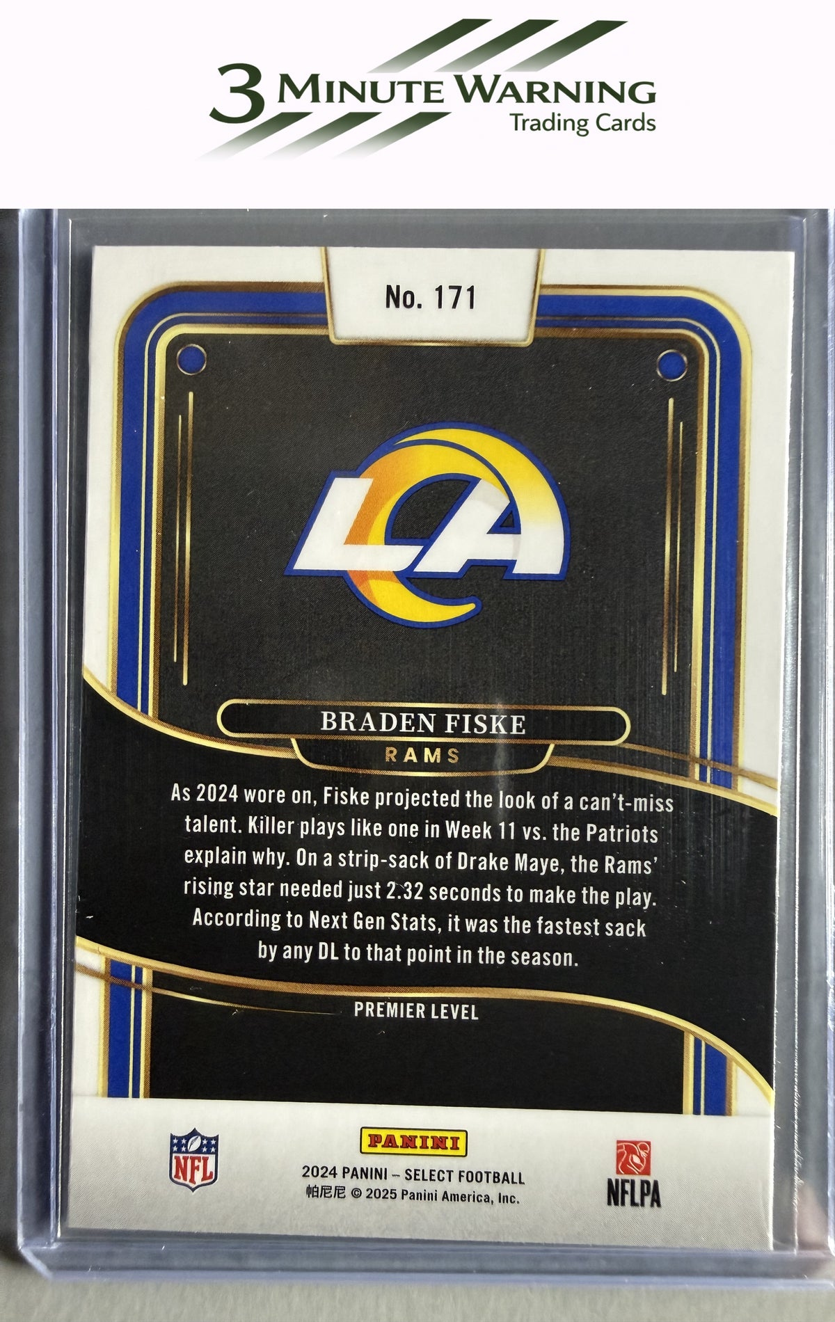2024 Panini Select #171 Braden Fiske