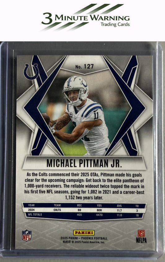 2025 Panini Phoenix #127 Michael Pittman Jr. Silver Hyper Prizm