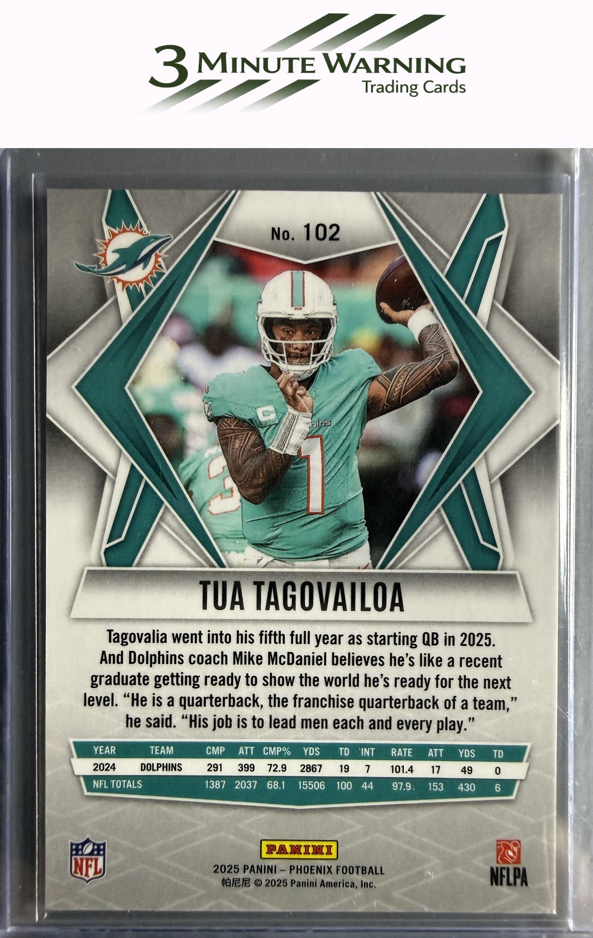 2025 Panini Phoenix #102 Tua Tagovailoa Silver Pyramids Prizm