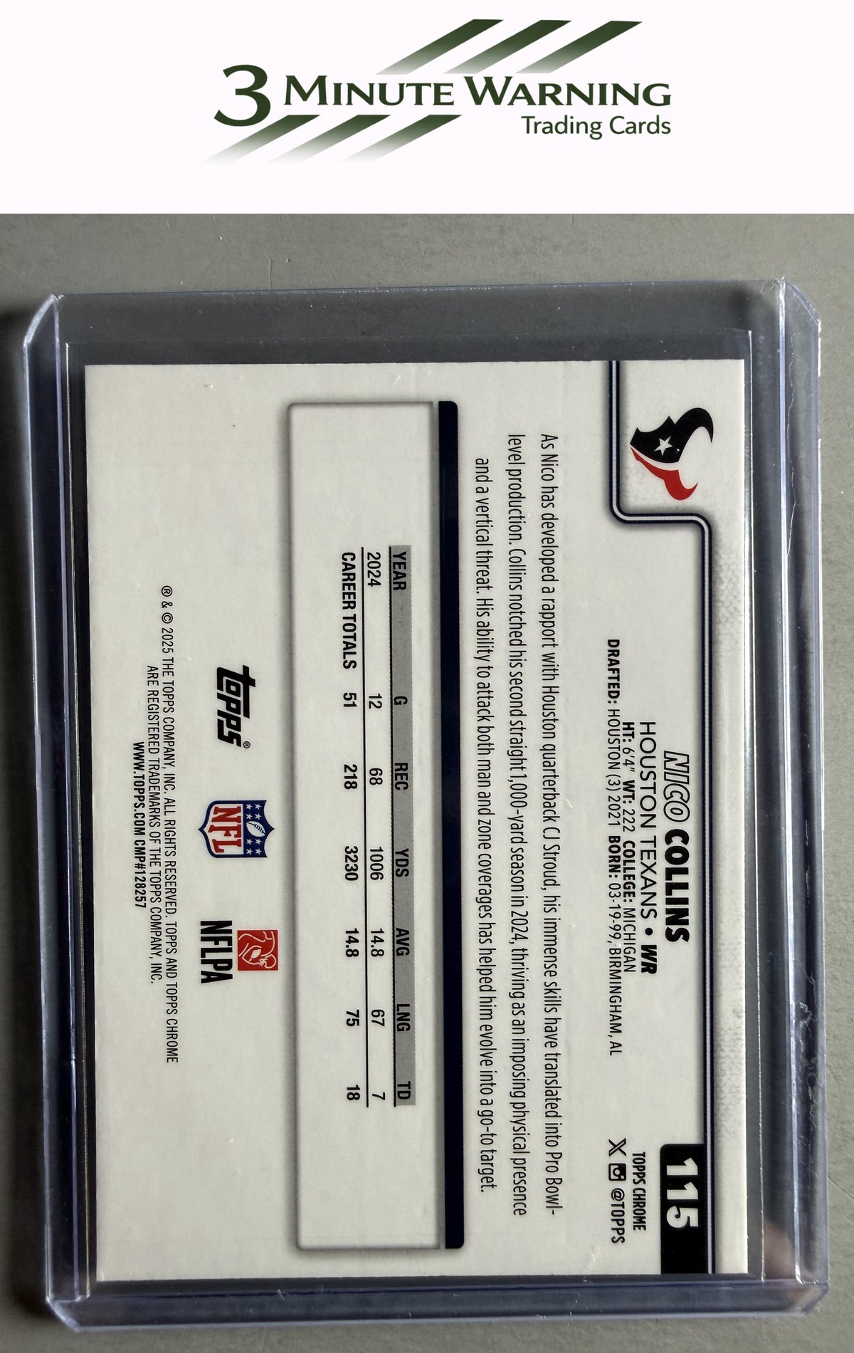 2025 Topps Chrome #115 Nico Collins
