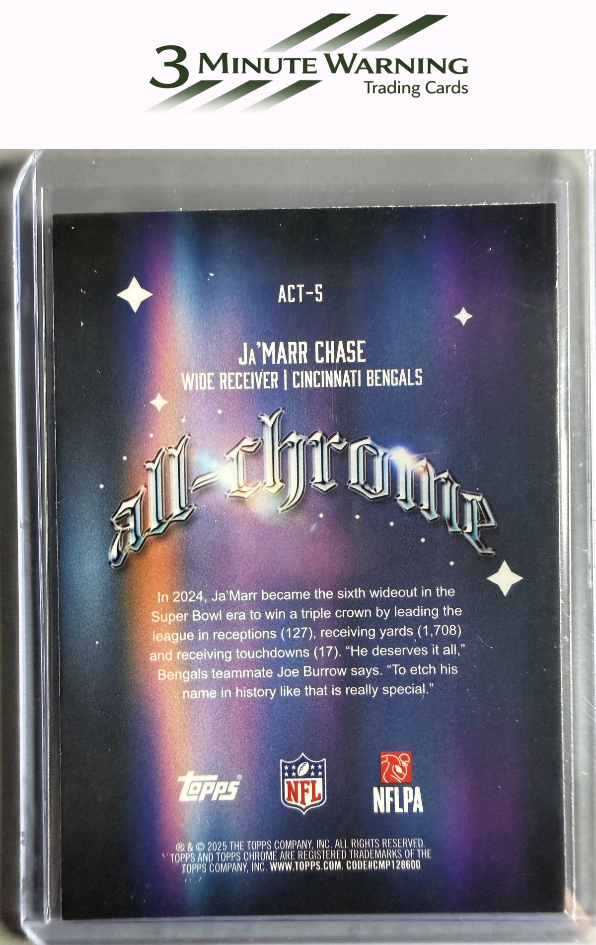 2025 Topps Chrome #ACT-5 Ja'Marr Chase All Chrome Team