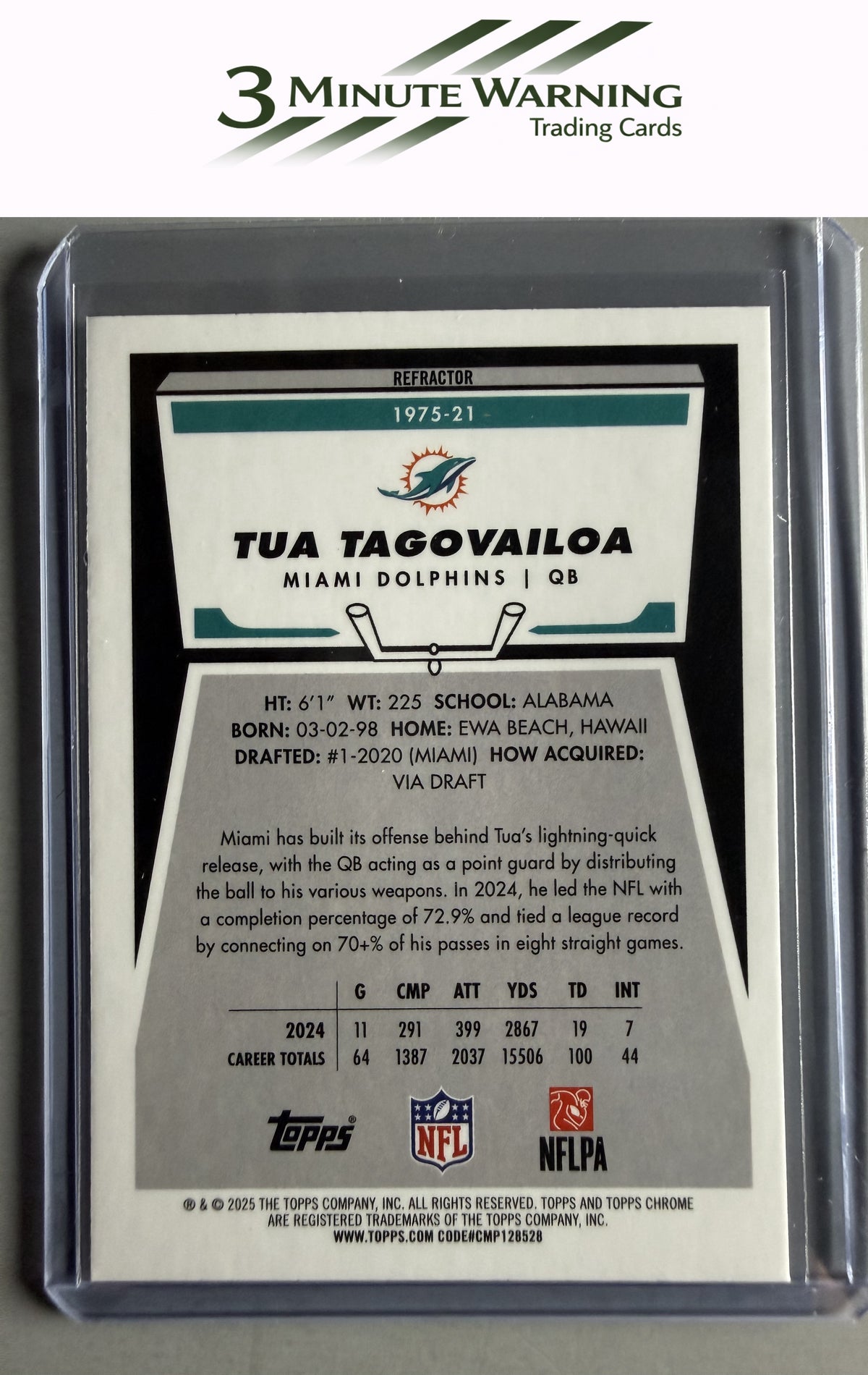 2025 Topps Chrome #1975-21 Tua Tagovailoa 1975 Topps
