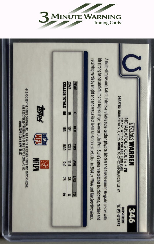 2025 Topps Chrome #346 Tyler Warren