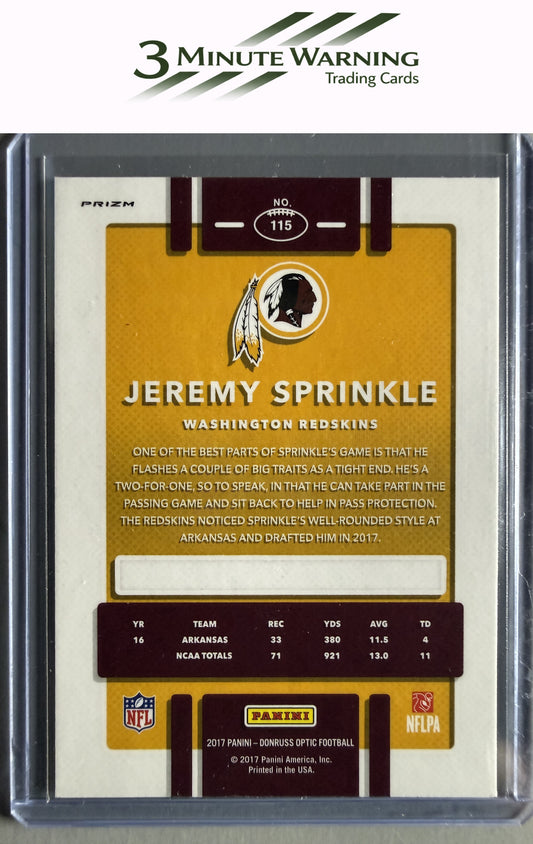 2017 Donruss Optic #115 Jeremy Sprinkle Pink