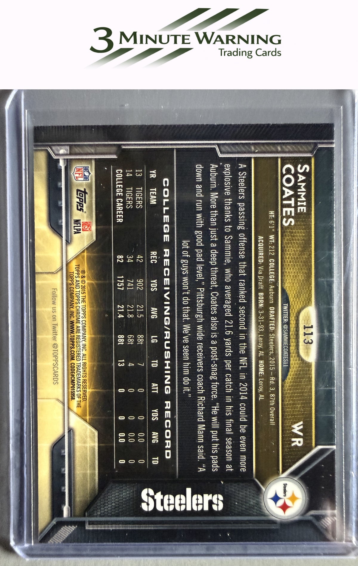 2015 Topps Chrome #113 Sammie Coates Xfractors