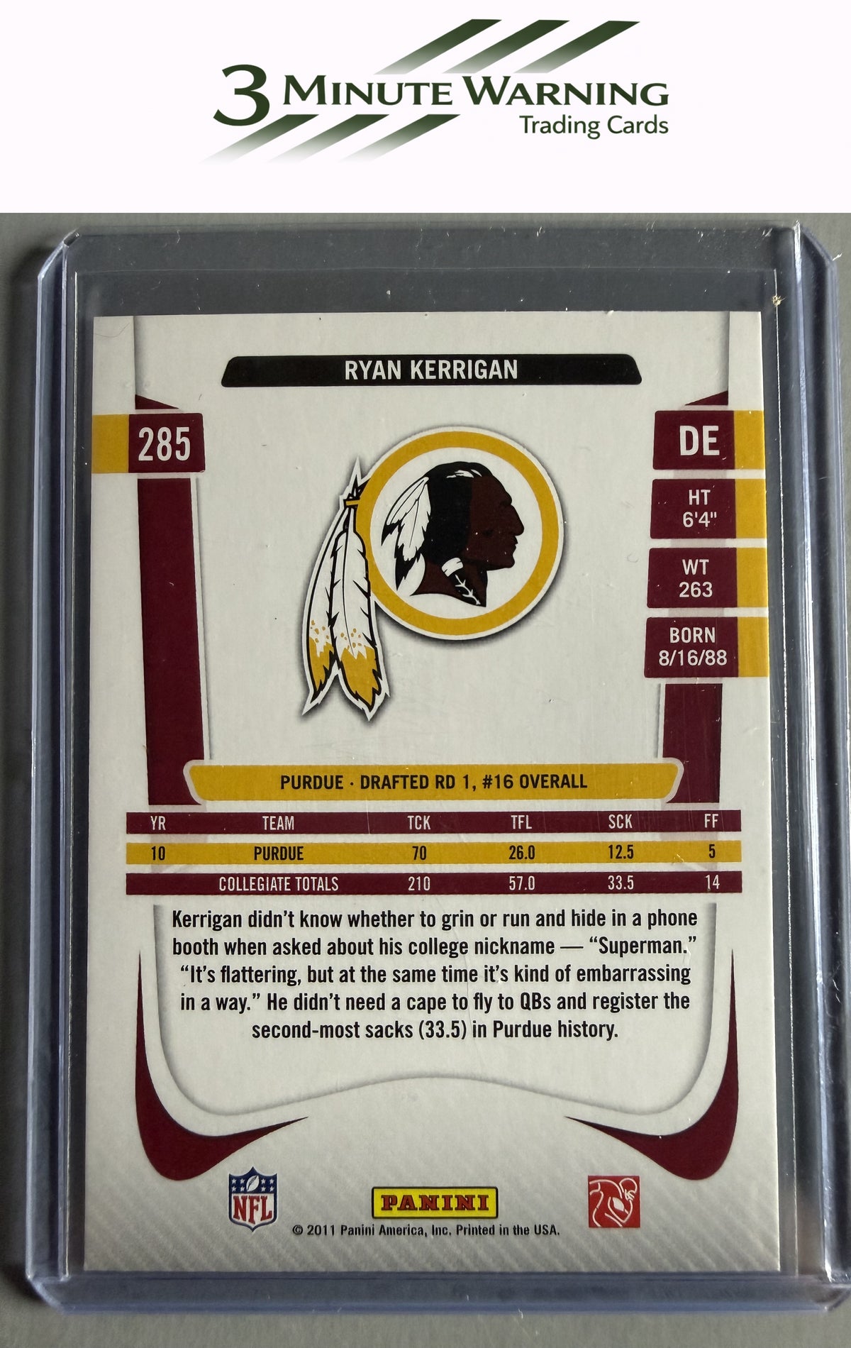 2011 Panini Prestige #285 Ryan Kerrigan