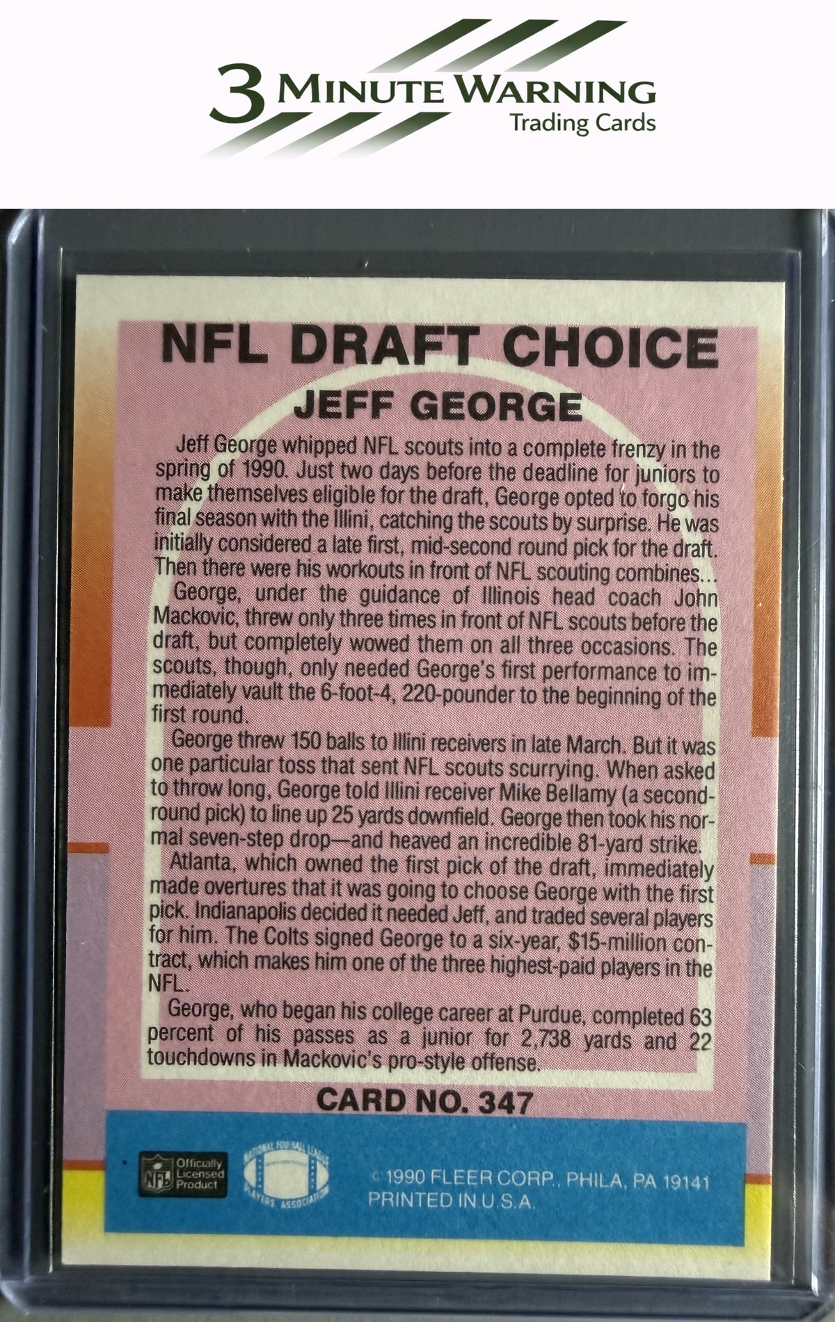 1990 Fleer #347 Jeff George