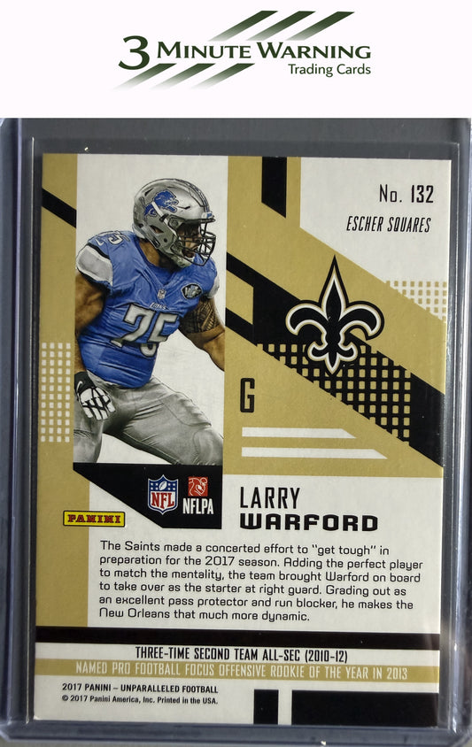 2017 Panini Unparalleled #132 Larry Warford Lime Green Escher Squares