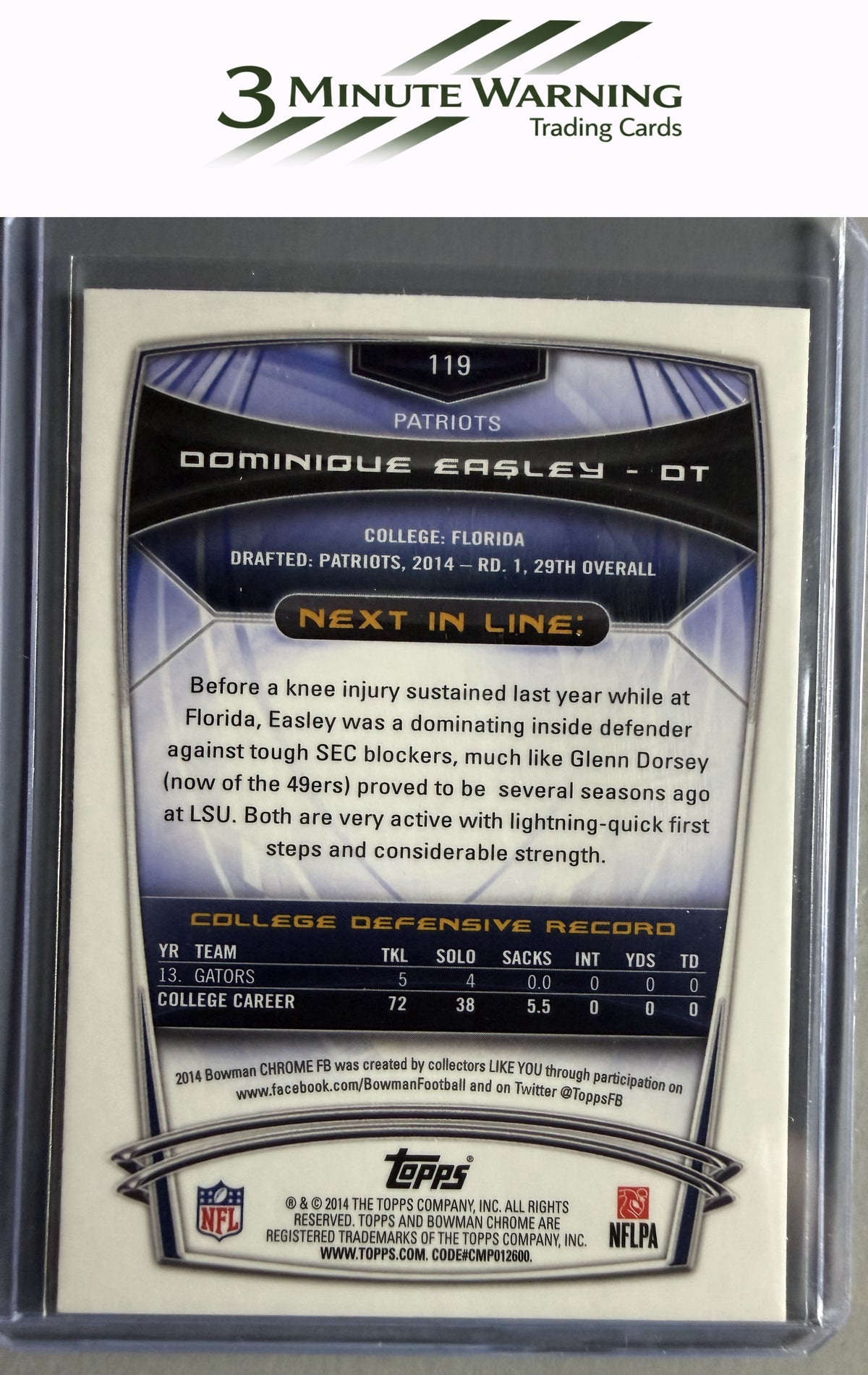 2014 Bowman Chrome #119 Dominique Easley