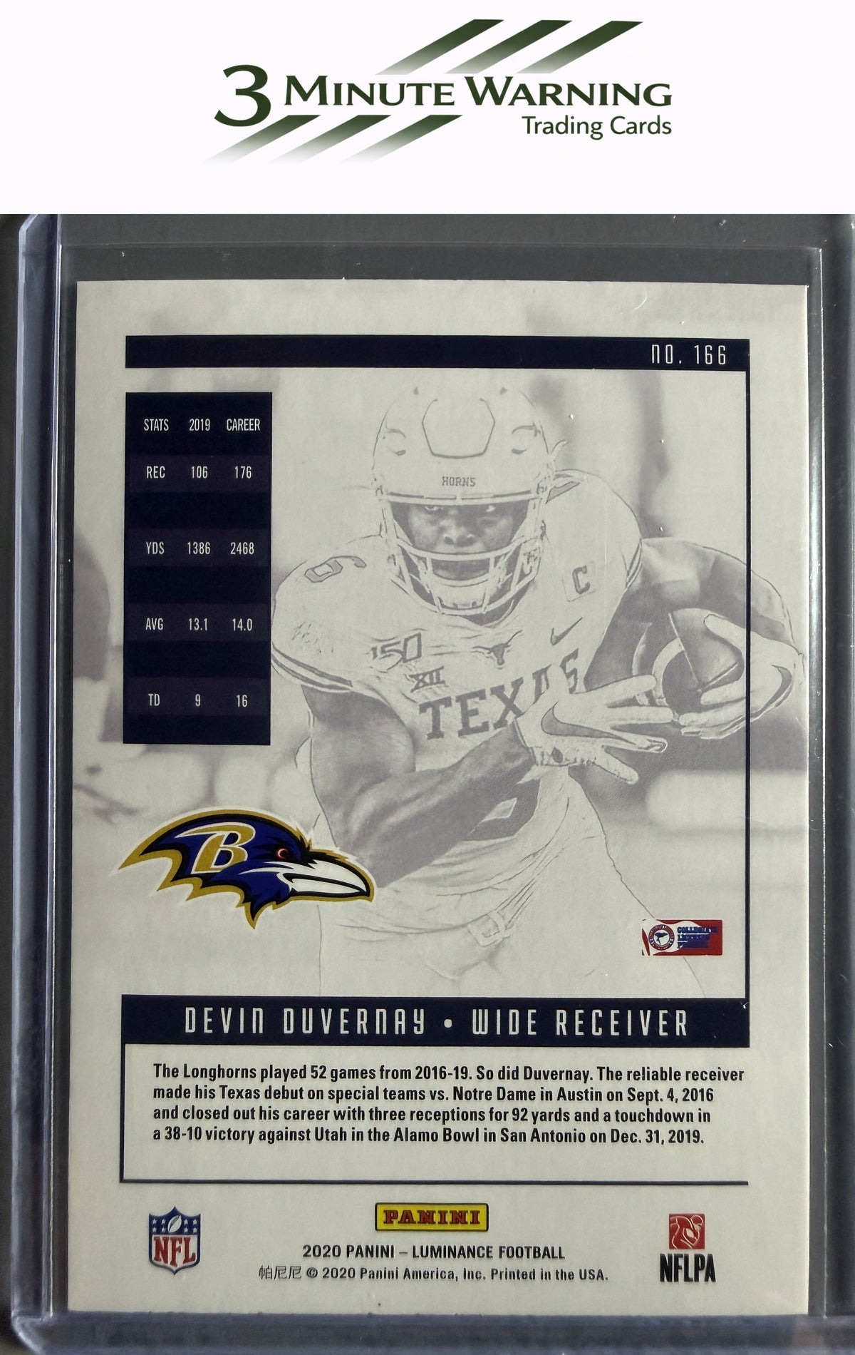 2020 Panini Luminance #166 Devin Duvernay