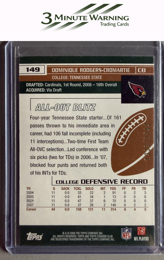 2008 Stadium Club #149 Dominique Rodgers-Cromartie #/1799