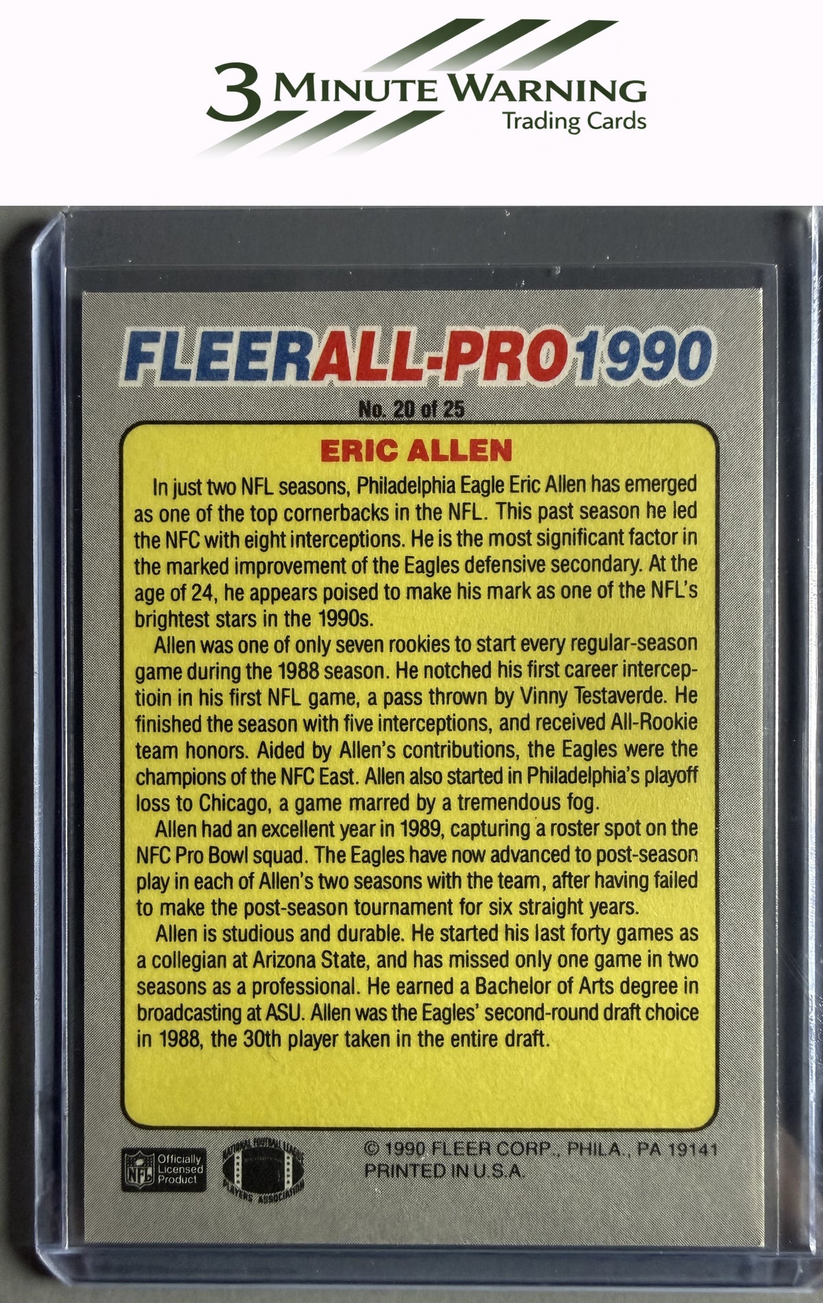 1990 Fleer #20 Eric Allen All-Pro