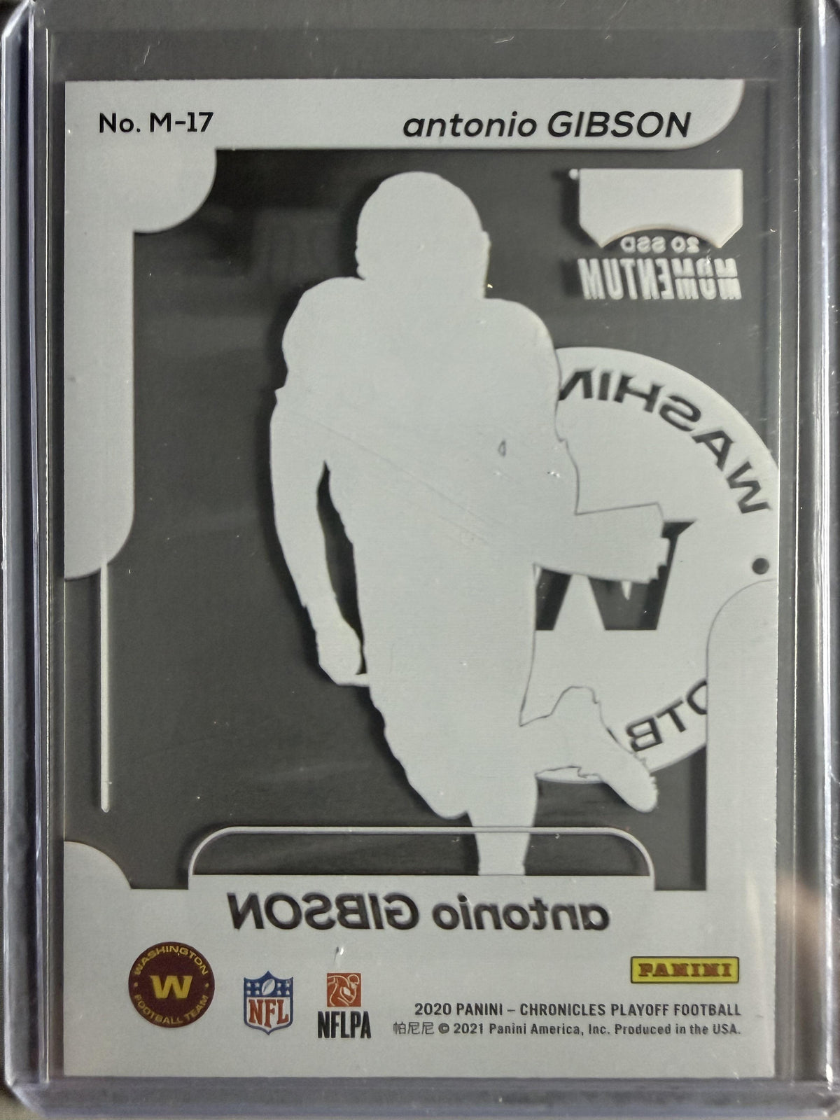 2020 Panini Chronicles #M-17 Antonio Gibson Playoff Momentum SSD Rookies