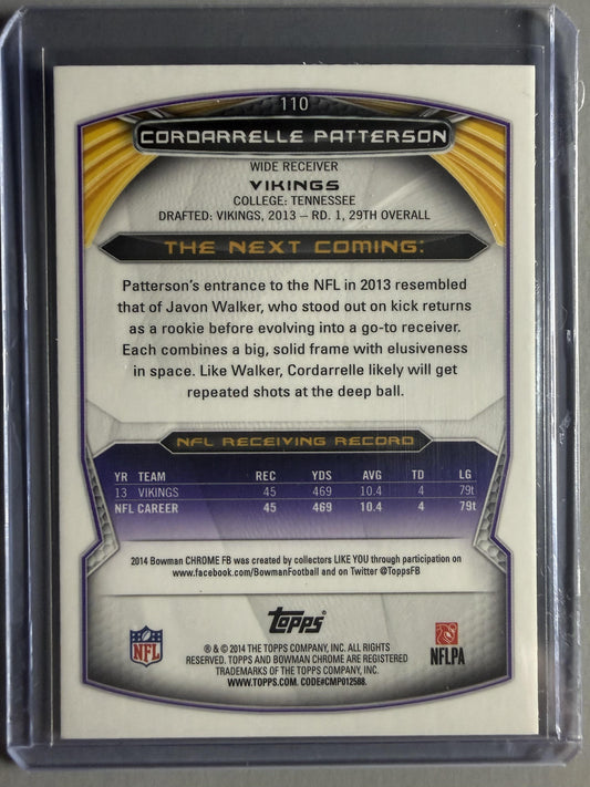 2014 Bowman Chrome #110 Cordarrelle Patterson Refractor