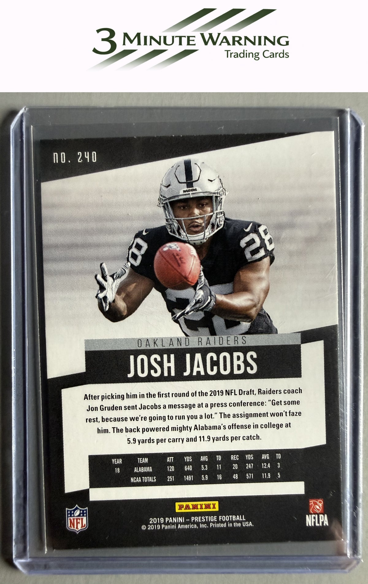 2019 Panini Prestige #240 Josh Jacobs