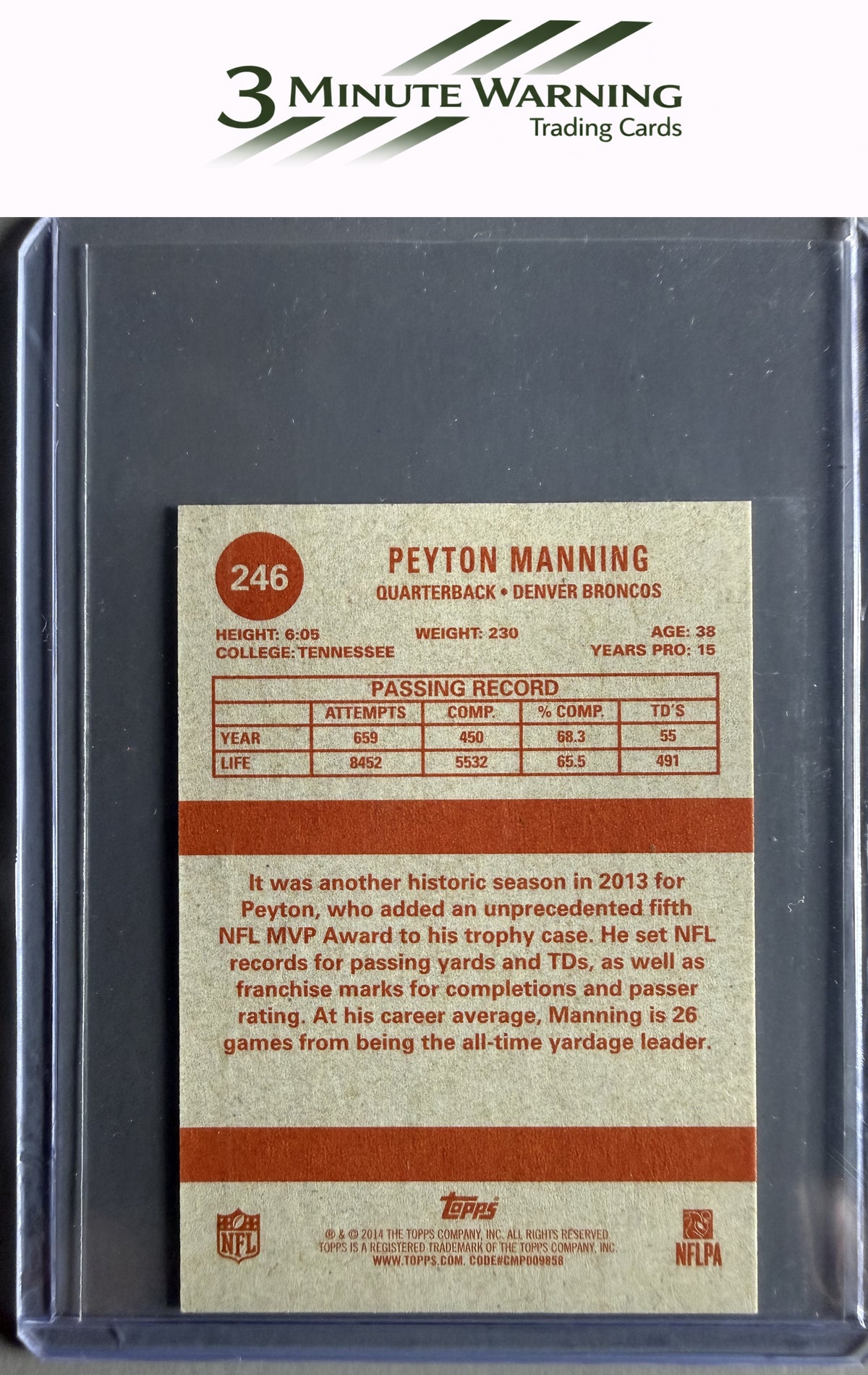 2014 Topps #246 Peyton Manning 1963 Mini