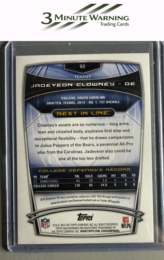 2014 Bowman #92 Jadeveon Clowney Rookies