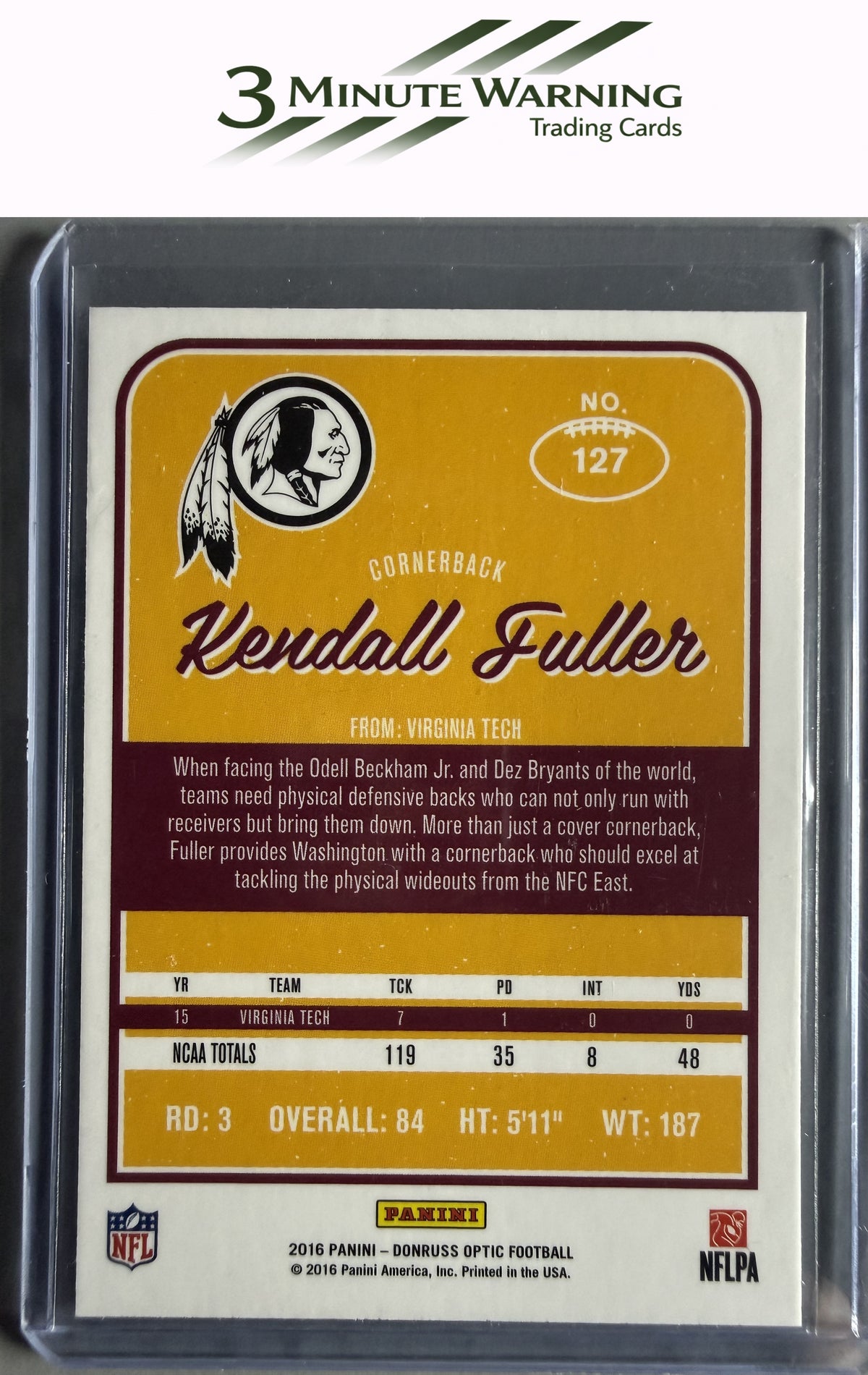 2016 Donruss Optic #127 Kendall Fuller
