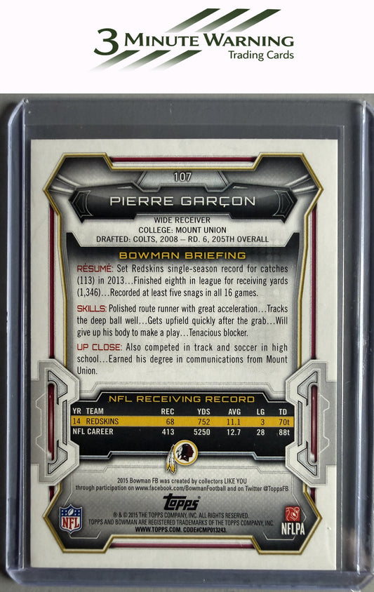 2015 Bowman #107 Pierre Garçon Veterans Purple