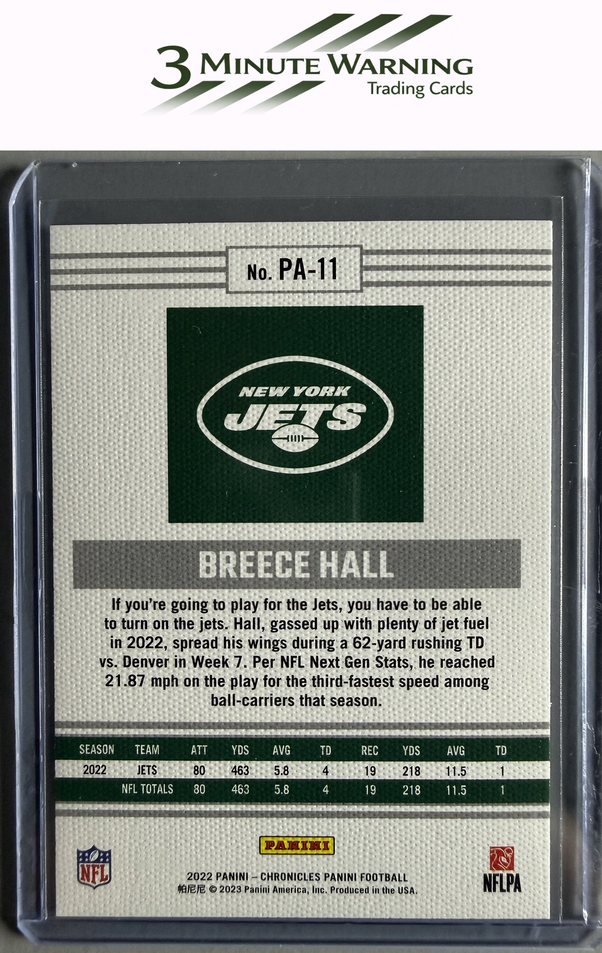 2022 Panini Chronicles #PA-11 Breece Hall Panini Pink