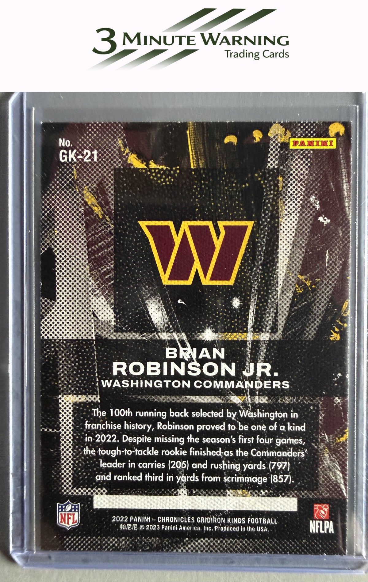 2022 Panini Chronicles #GK-21 Brian Robinson Jr. Gridiron Kings Teal