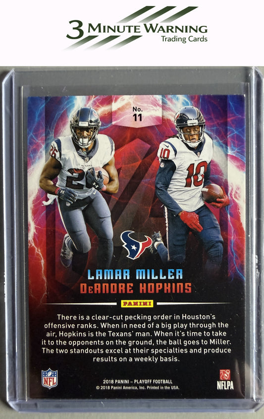 2018 Panini Playoff #11 DeAndre Hopkins / Lamar Miller Thunder & Lightning
