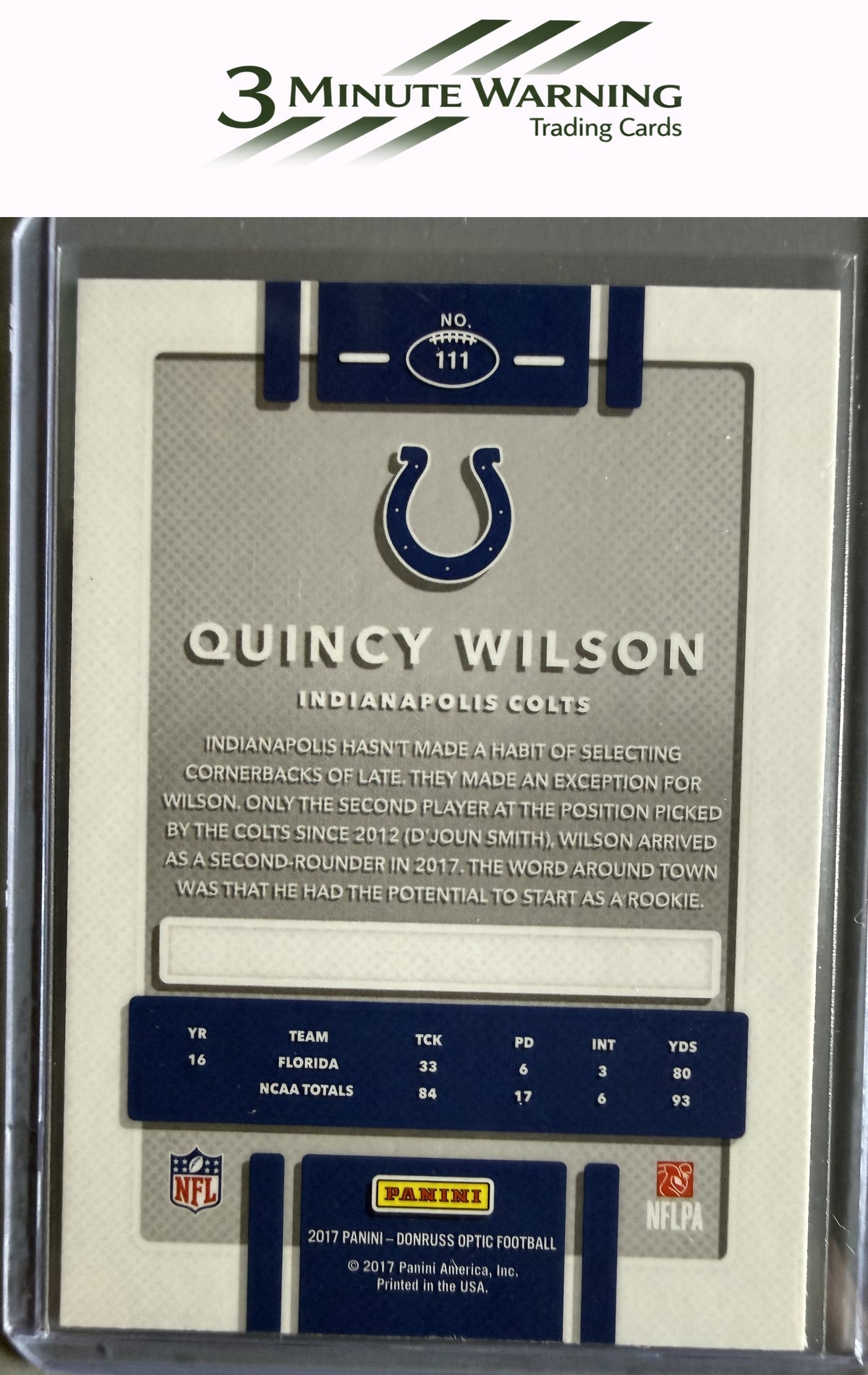 2017 Donruss Optic #111 Quincy Wilson
