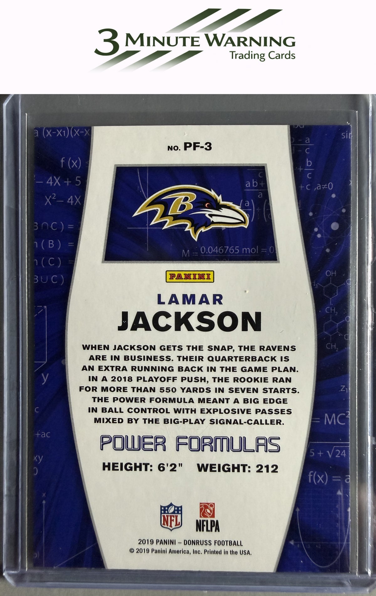 2019 Donruss #PF-3 Lamar Jackson Power Formulas