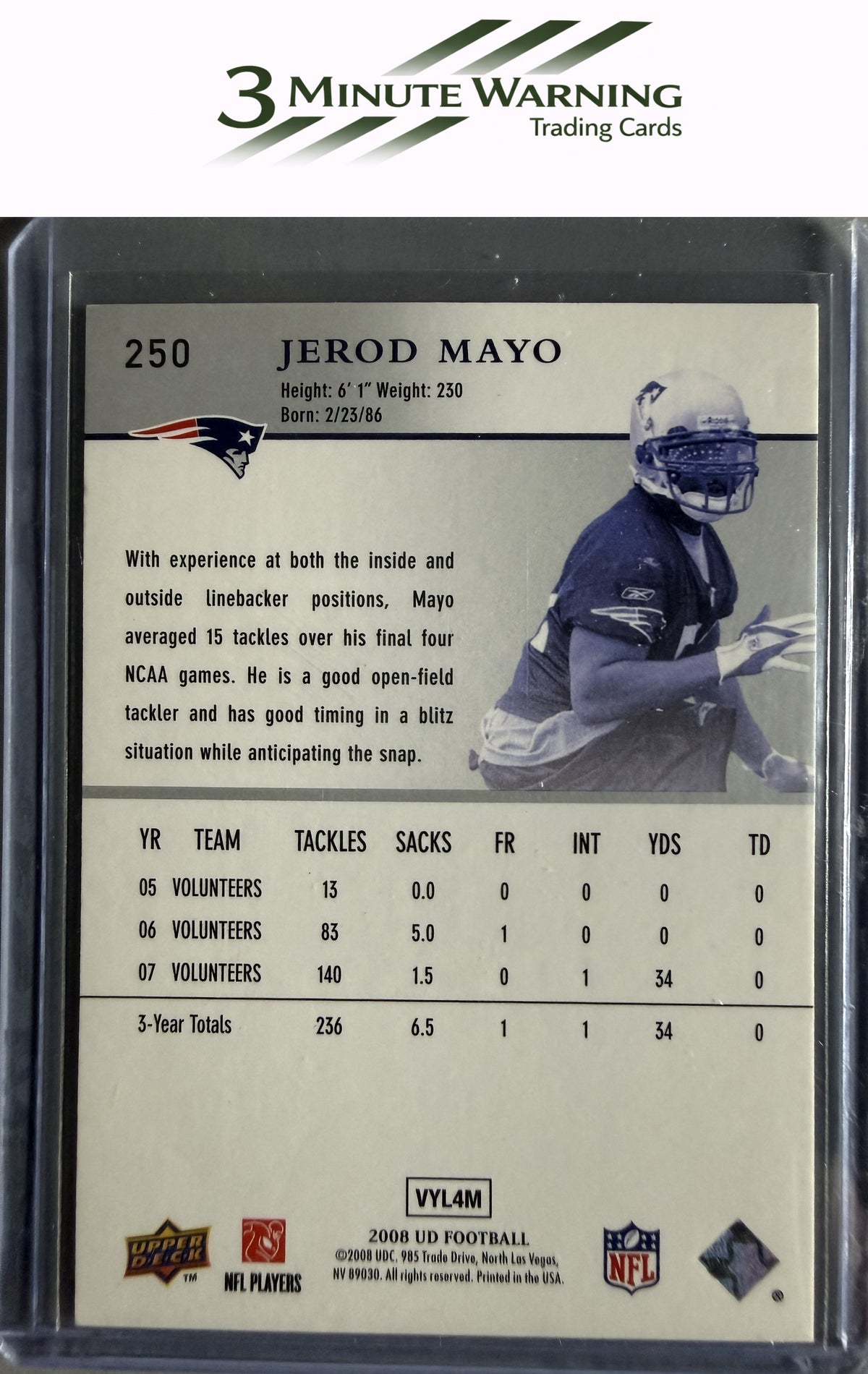 2008 Upper Deck #250 Jerod Mayo