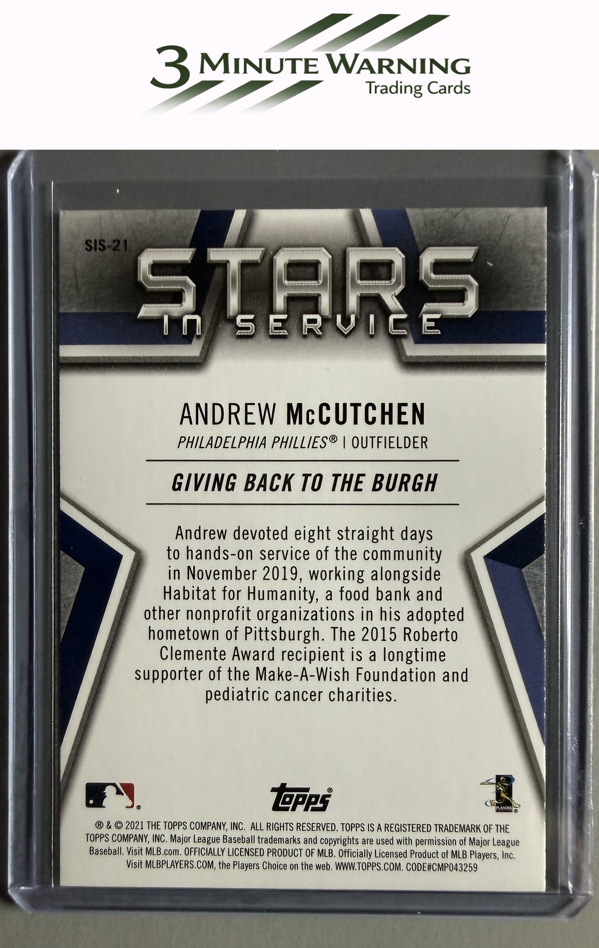 2021 Topps #SIS-21 Andrew McCutchen Stars in Service
