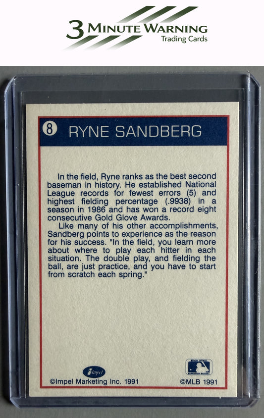 1991 Line Drive Ryne Sandberg #8 Ryne Sandberg / Posed ready to swing