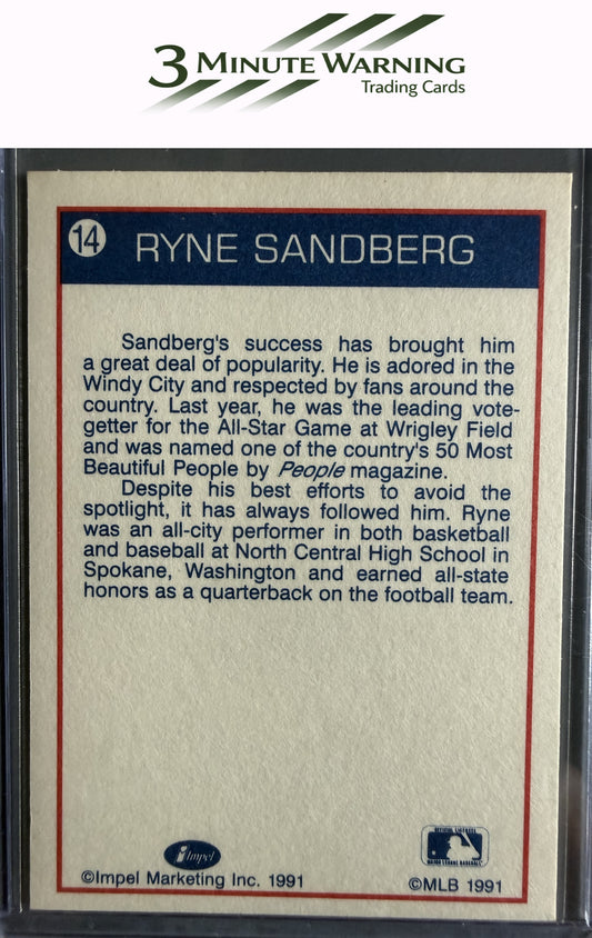 1991 Line Drive Ryne Sandberg #14 Ryne Sandberg / (Following through / end of swing