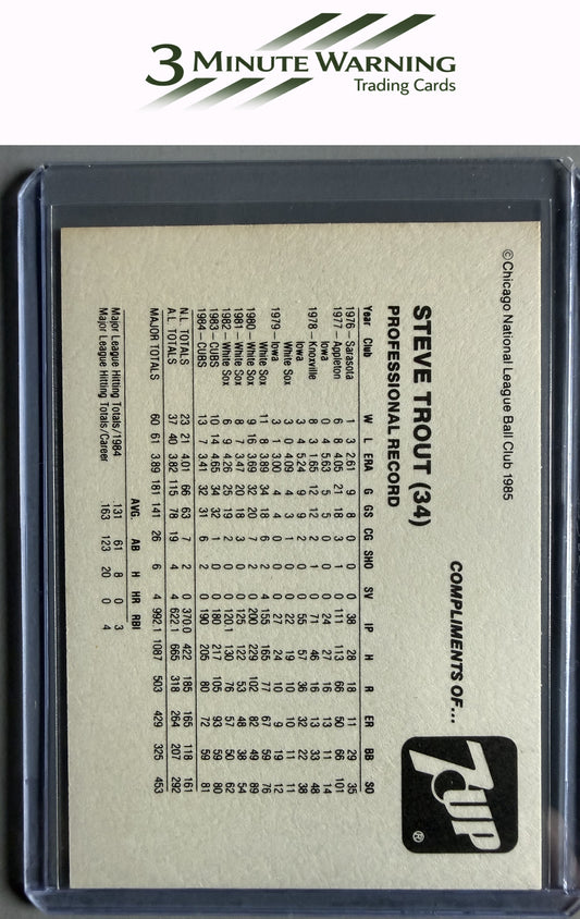 1985 7-Up Chicago Cubs SGA #NNO Steve Trout
