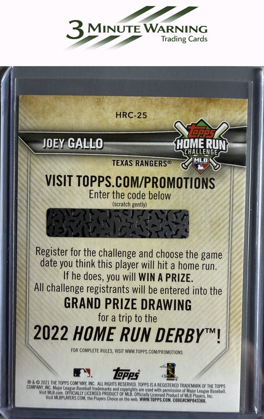 2021 Topps #HRC-25 Joey Gallo Home Run Challenge (Series One)