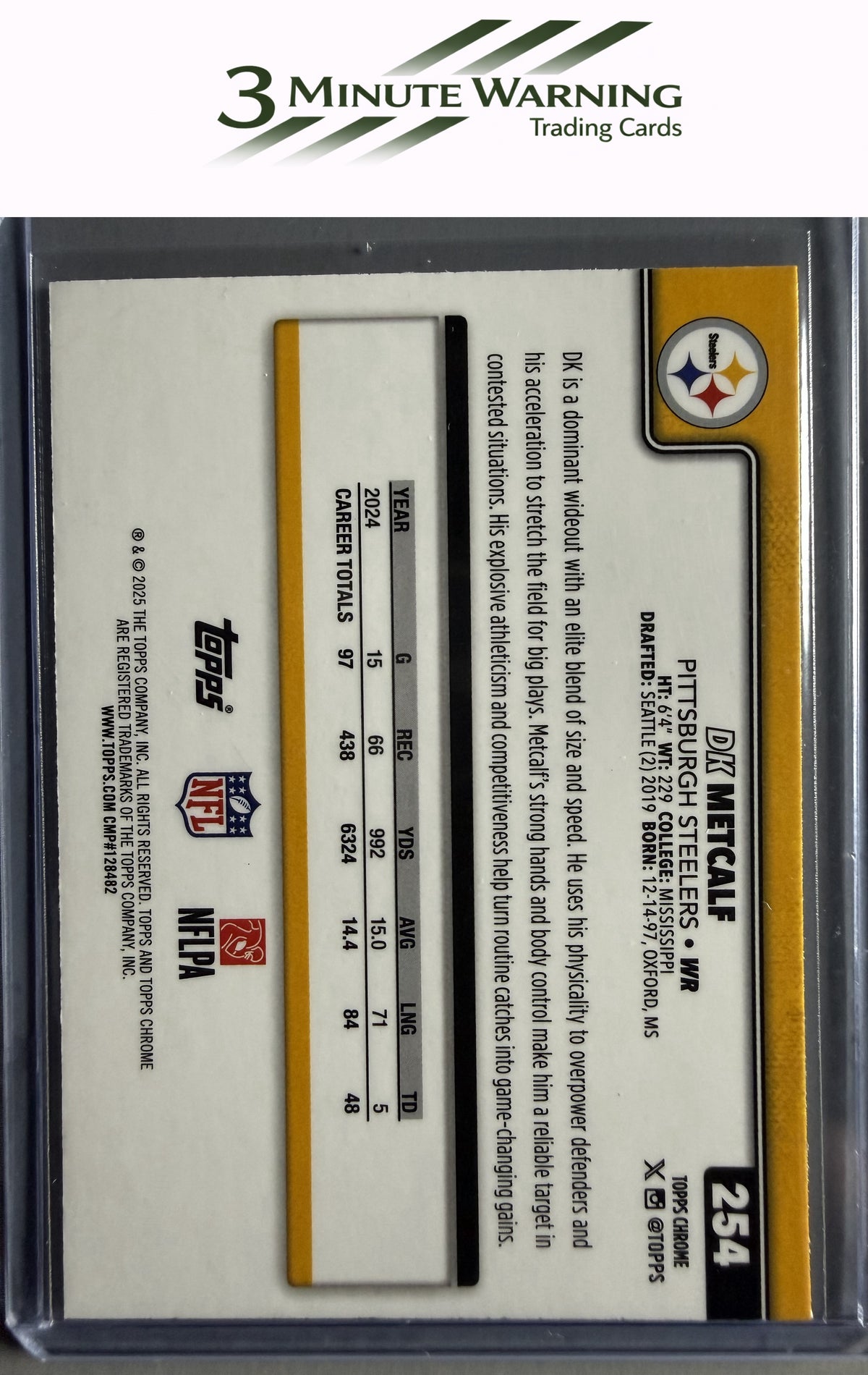 2025 Topps Chrome #254 DK Metcalf Lightboard Logo