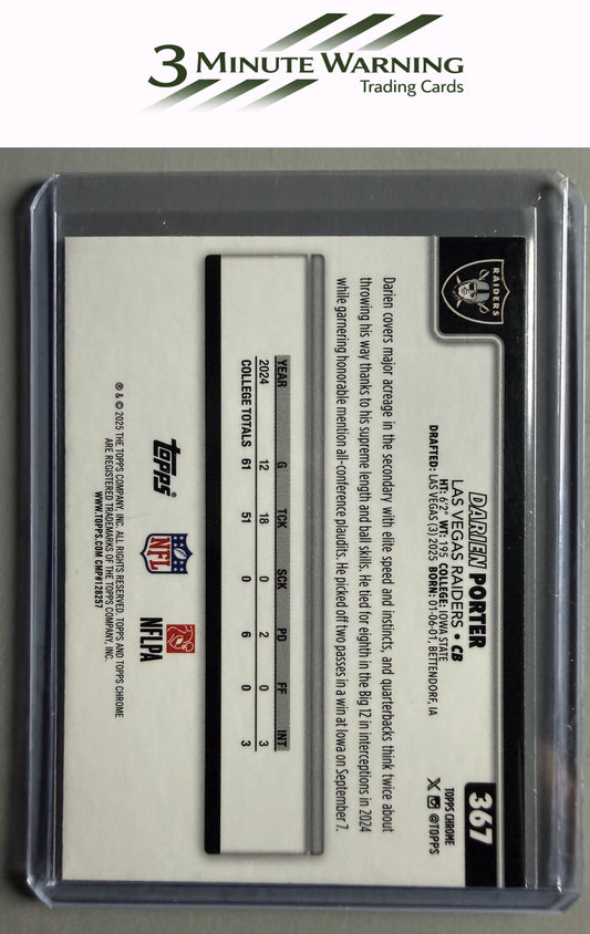 2025 Topps Chrome #367 Darien Porter Hot Pink X-Fractor