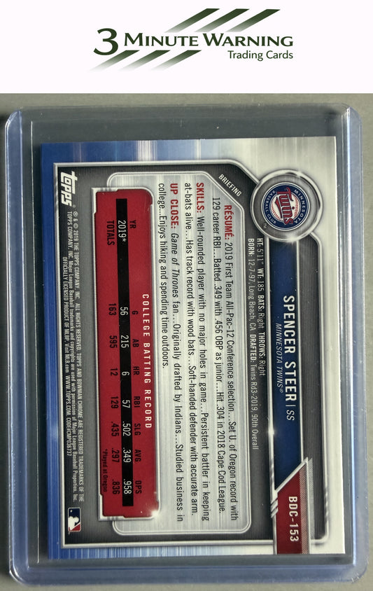 2019 Bowman Draft #BDC-153 Spencer Steer Chrome