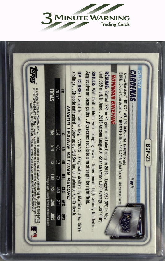 2020 Bowman #BCP-23 Ruben Cardenas Chrome Prospects